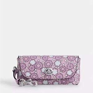 Coach Floral Print Sunglass case with Silver Accents NWT